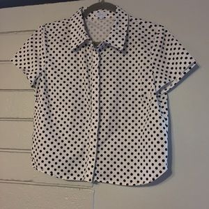 Cute Polka Dot Cropped Cotton Top
